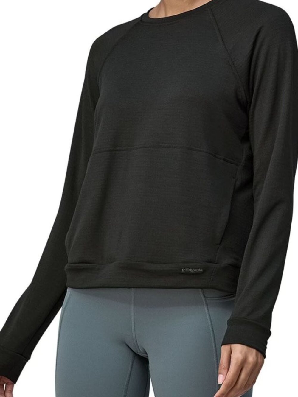 NWT Patagonia Women's Long-Sleeve Capilene Thermal Crew Top Size M Black